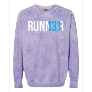 Half Marathon Runner Gift 131 Runner Colorblast Crewneck Sweatshirt