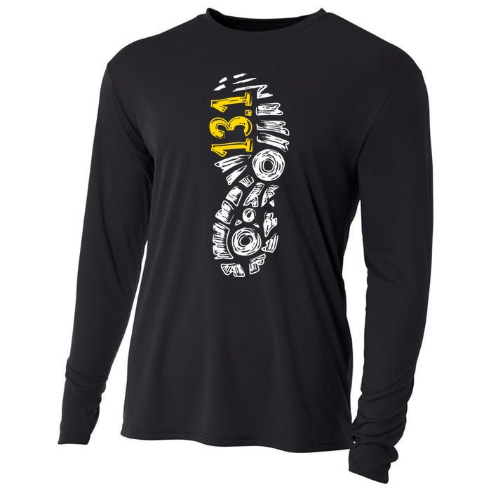 Half Marathon Runner Marathoner Gift 131 Shoe Imprint Cooling Performance Long Sleeve Crew