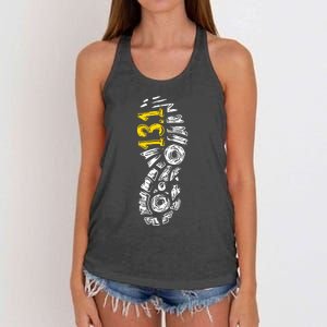 Half Marathon Runner Marathoner Gift 131 Shoe Imprint Women's Knotted Racerback Tank