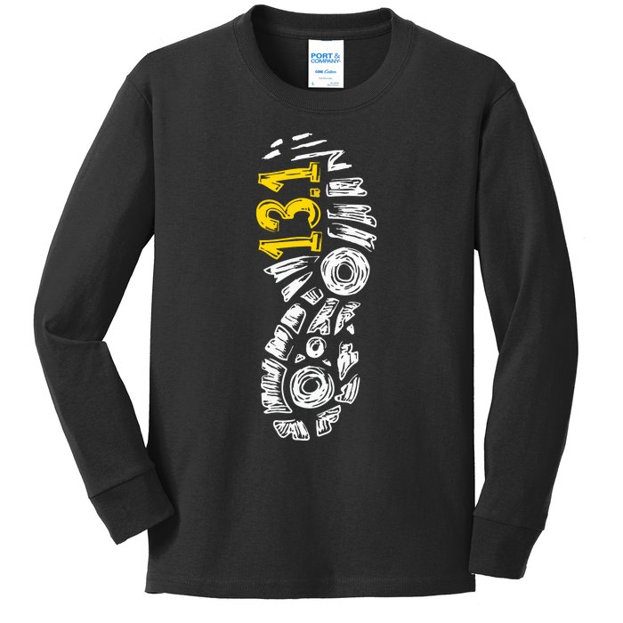 Half Marathon Runner Marathoner Gift 131 Shoe Imprint Kids Long Sleeve Shirt