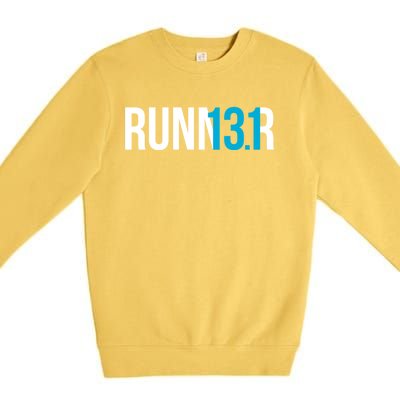 Half Marathon Runner Gift 13 1 Runner Cool Gift Premium Crewneck Sweatshirt