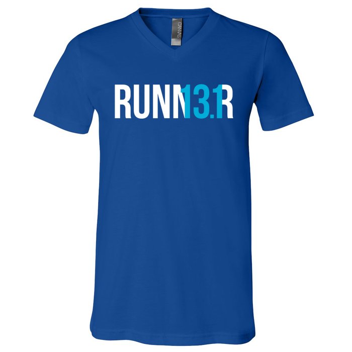 Half Marathon Runner Gift 13 1 Runner Cool Gift V-Neck T-Shirt