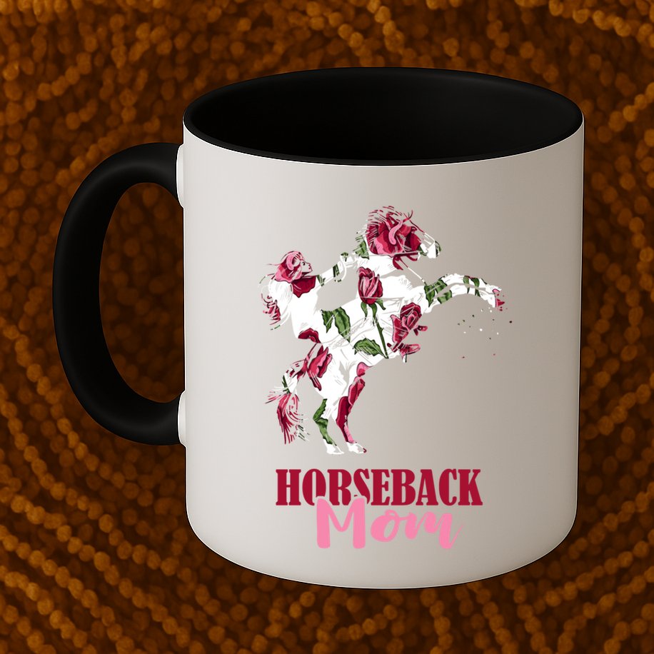 Horseback Mom Rose Horseback Riding Equestrian Rider Great Gift Mug