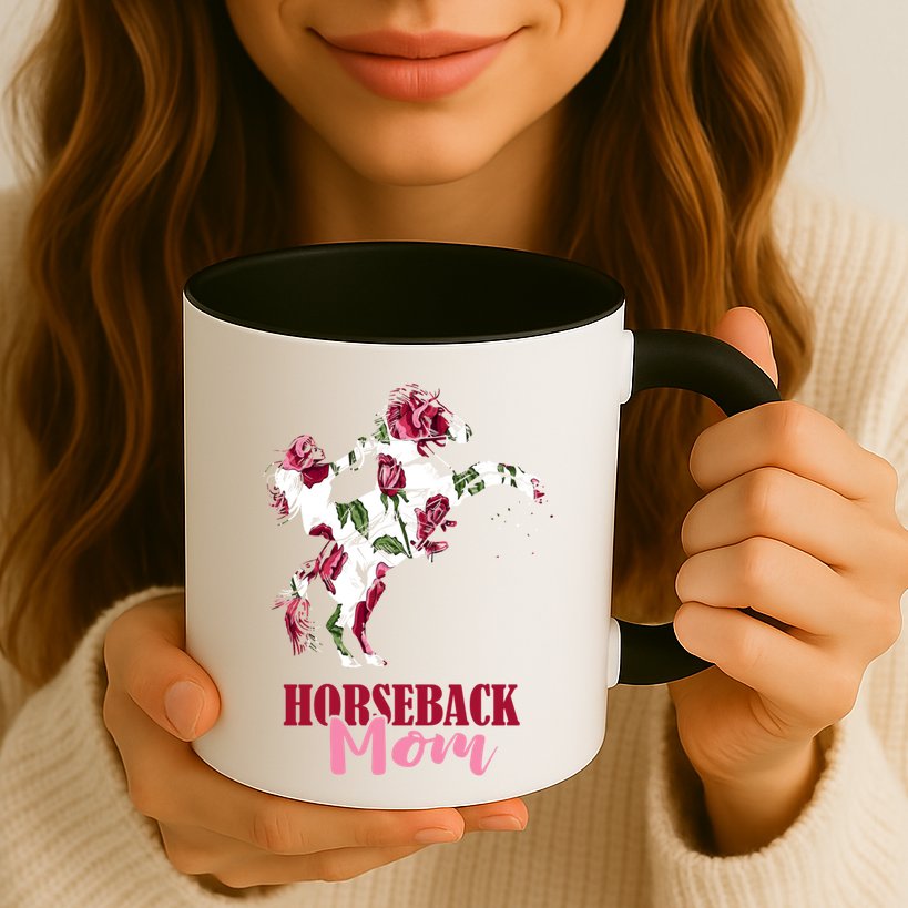 Horseback Mom Rose Horseback Riding Equestrian Rider Great Gift Mug