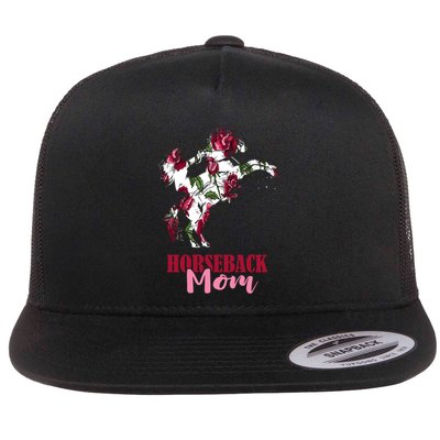 Horseback Mom Rose Horseback Riding Equestrian Rider Great Gift Flatbill Hat