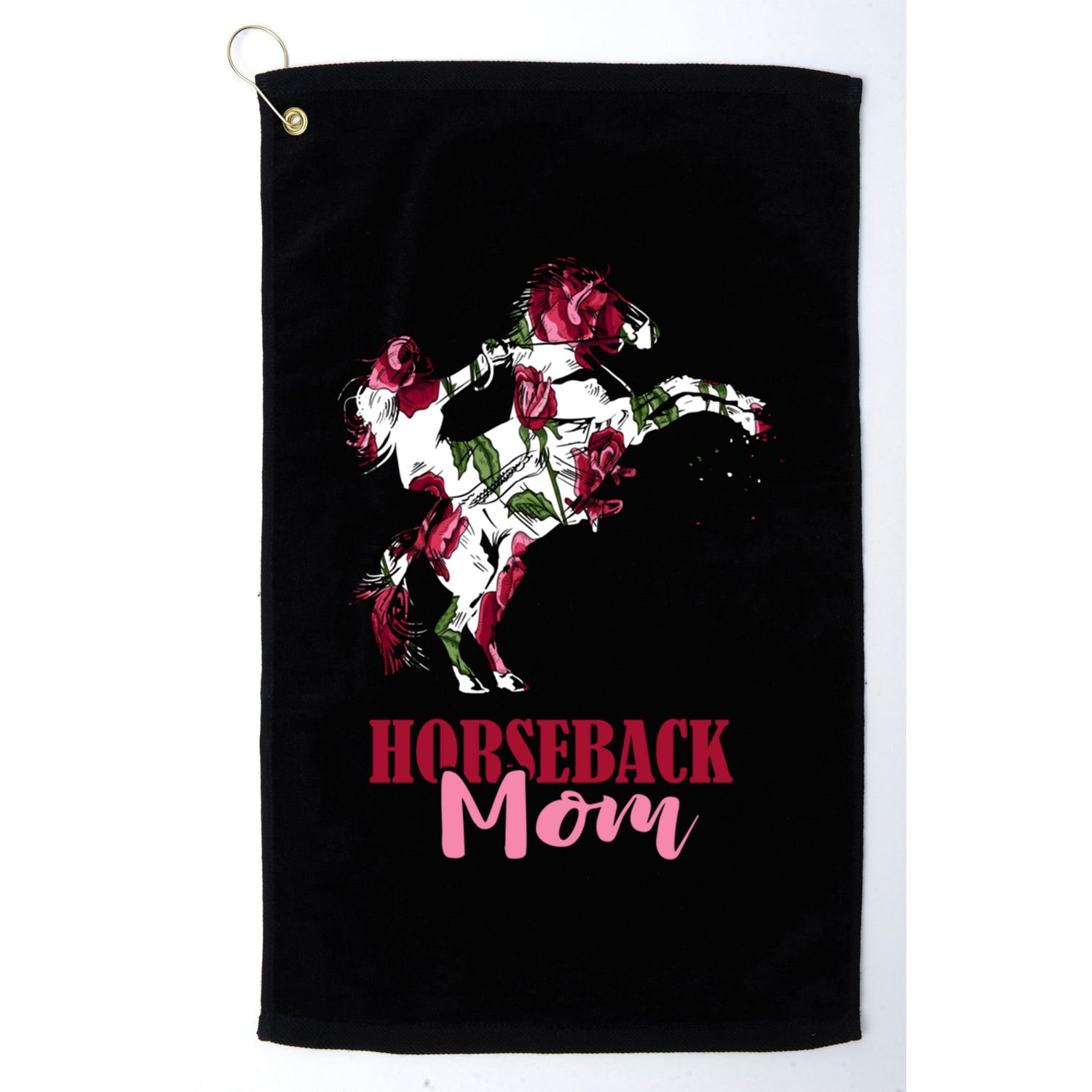 Horseback Mom Rose Horseback Riding Equestrian Rider Great Gift Golf Towel