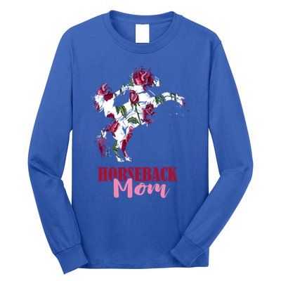 Horseback Mom Rose Horseback Riding Equestrian Rider Great Gift Long Sleeve Shirt