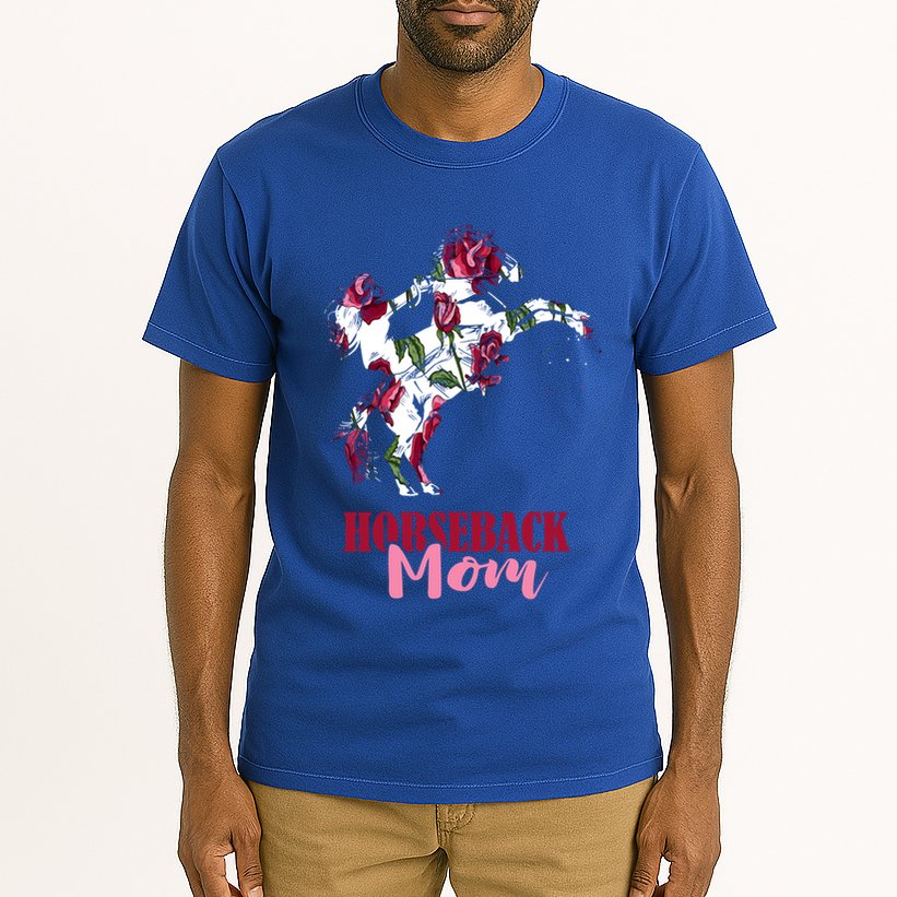 Horseback Mom Rose Horseback Riding Equestrian Rider Great Gift Tall T-Shirt