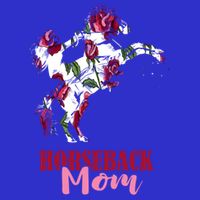Horseback Mom Rose Horseback Riding Equestrian Rider Great Gift Button