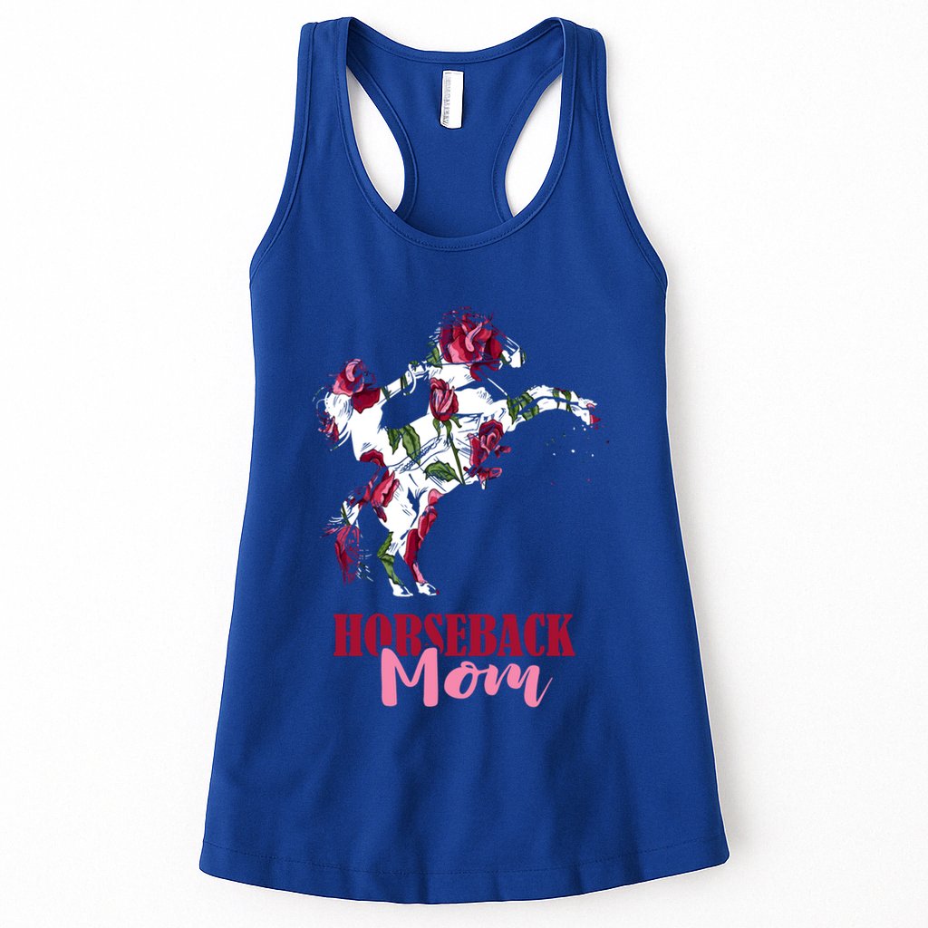 Horseback Mom Rose Horseback Riding Equestrian Rider Great Gift Womens Tank Top