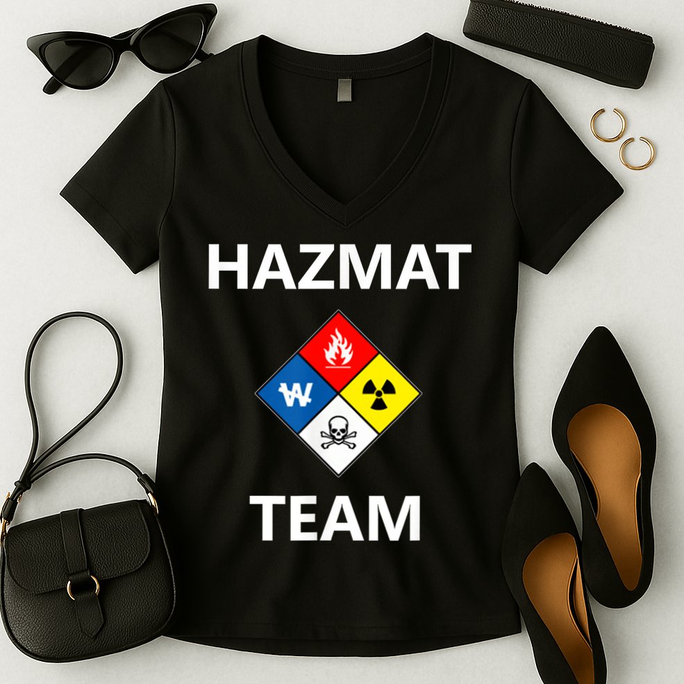 Hazmat Material Response Team Technician Emergency EMS EMT Women's V-Neck T-Shirt