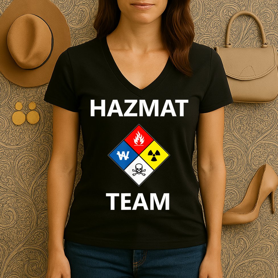 Hazmat Material Response Team Technician Emergency EMS EMT Women's V-Neck T-Shirt