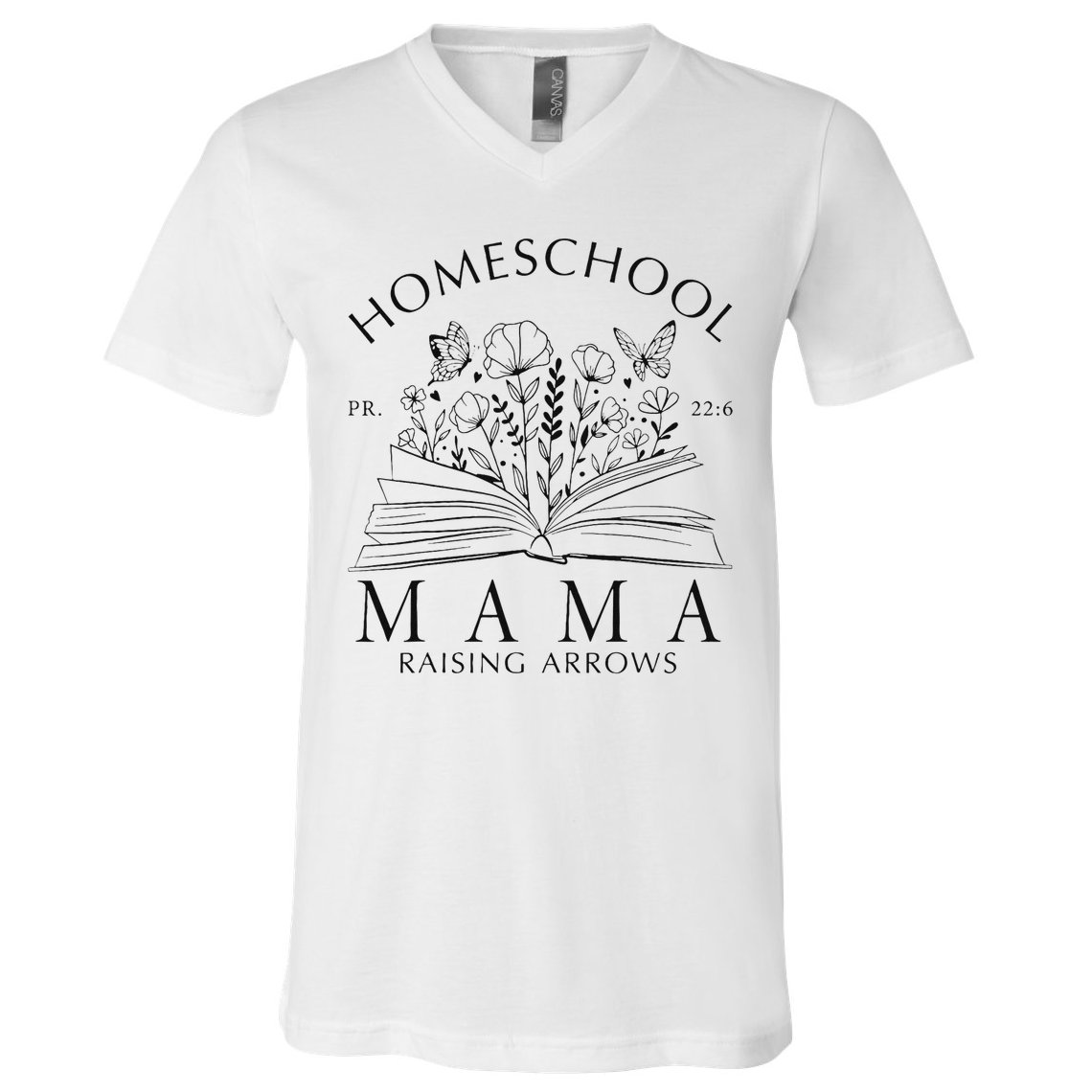 Homeschool Mama Raising Arrows Christian Mother's Day V-Neck T-Shirt