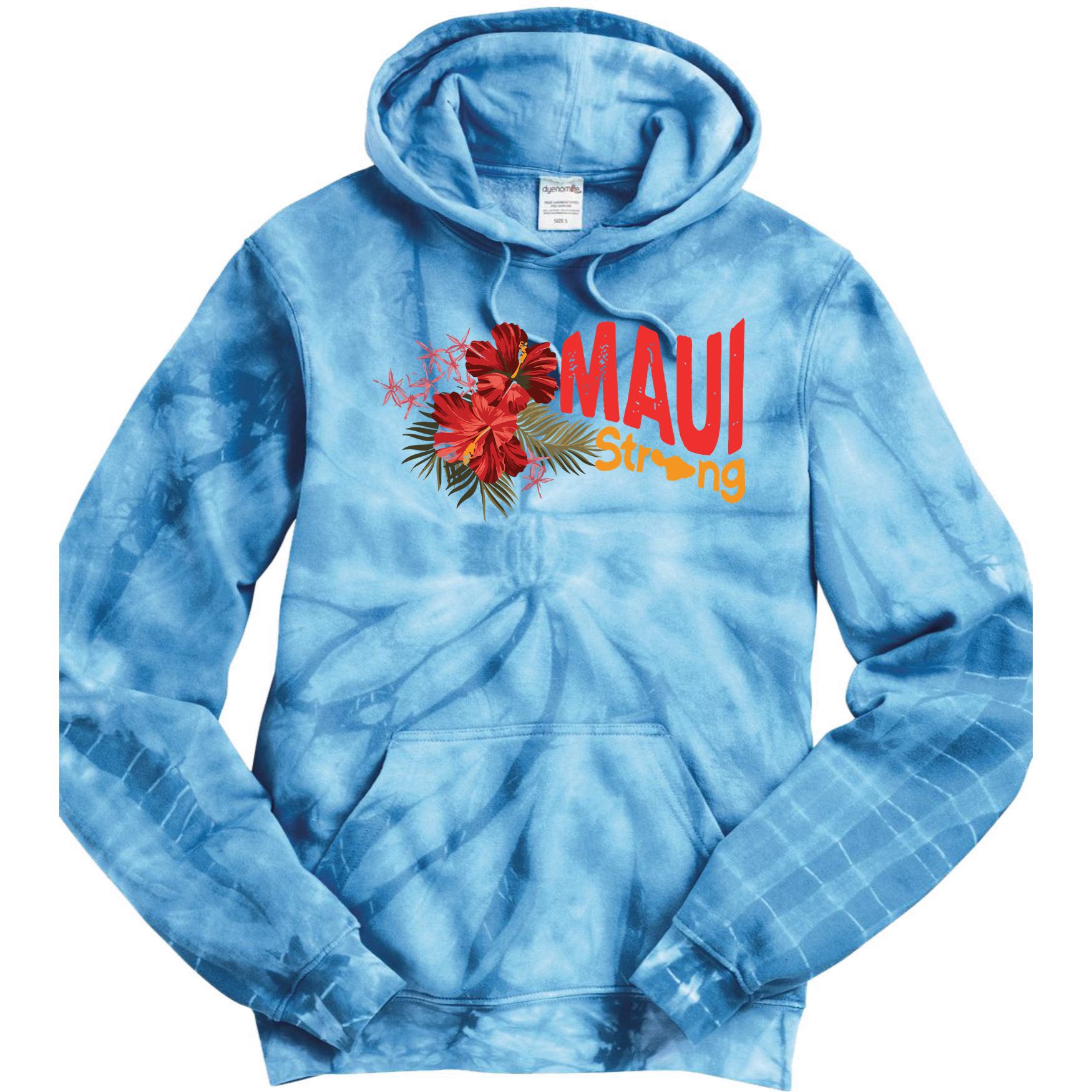 Hibiscus Maui Strong Hawaii Strong Ikaika Maui Strong Tie Dye Hoodie