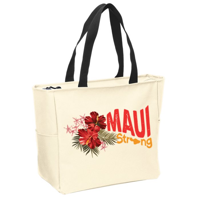 Hibiscus Maui Strong Hawaii Strong Ikaika Maui Strong Zip Tote Bag