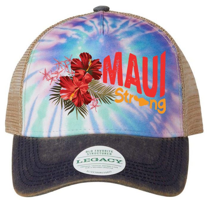 Hibiscus Maui Strong Hawaii Strong Ikaika Maui Strong Legacy Tie Dye Trucker Hat