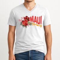 Hibiscus Maui Strong Hawaii Strong Ikaika Maui Strong V-Neck T-Shirt