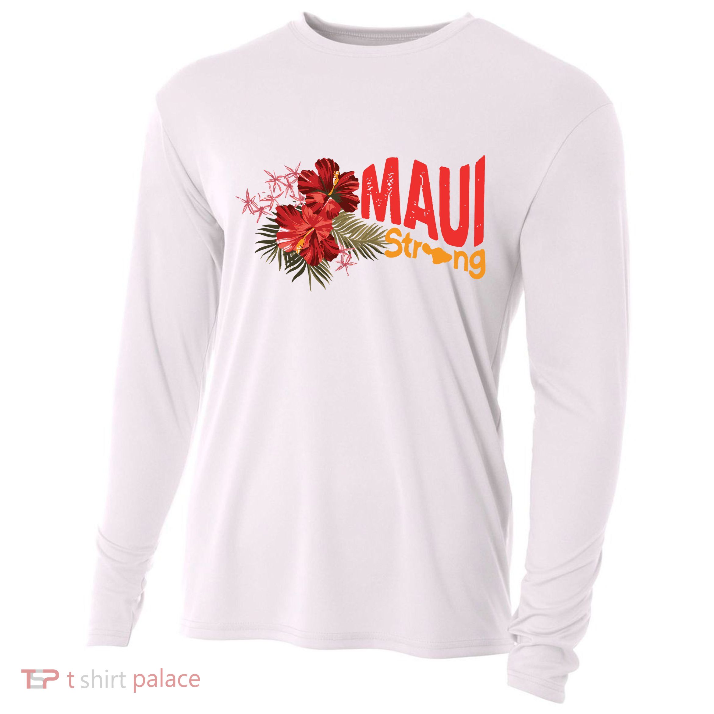 Hibiscus Maui Strong Hawaii Strong Ikaika Maui Strong Cooling Performance Long Sleeve Crew