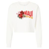 Hibiscus Maui Strong Hawaii Strong Ikaika Maui Strong Cropped Pullover Crew