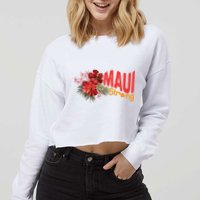 Hibiscus Maui Strong Hawaii Strong Ikaika Maui Strong Cropped Pullover Crew