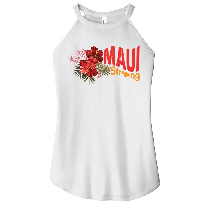 Hibiscus Maui Strong Hawaii Strong Ikaika Maui Strong Women's Perfect Tri Rocker Tank