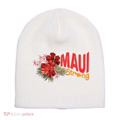 Hibiscus Maui Strong Hawaii Strong Ikaika Maui Strong Short Acrylic Beanie