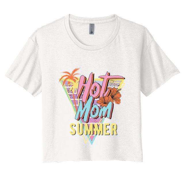 Hot Mom Summer Hawaiian Hibiscus Beach Cute Tropical Crop Top