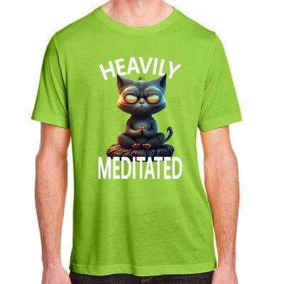 Heavily Meditated Spiritual Zen Cat Namaste Yoga Meditation Gift Adult ChromaSoft Performance T-Shirt