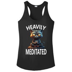 Heavily Meditated Spiritual Zen Cat Namaste Yoga Meditation Gift Ladies PosiCharge Competitor Racerback Tank