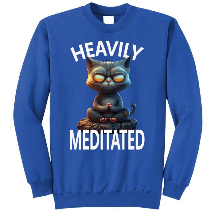 Heavily Meditated Spiritual Zen Cat Namaste Yoga Meditation Gift Sweatshirt