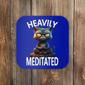 Heavily Meditated Spiritual Zen Cat Namaste Yoga Meditation Gift Coaster