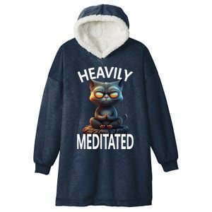 Heavily Meditated Spiritual Zen Cat Namaste Yoga Meditation Gift Hooded Wearable Blanket