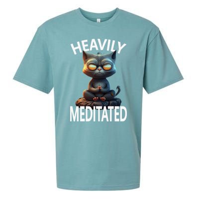 Heavily Meditated Spiritual Zen Cat Namaste Yoga Meditation Gift Sueded Cloud Jersey T-Shirt