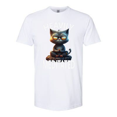 Heavily Meditated Spiritual Zen Cat Namaste Yoga Meditation Gift Softstyle® CVC T-Shirt