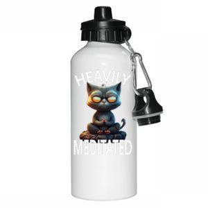 Heavily Meditated Spiritual Zen Cat Namaste Yoga Meditation Gift Aluminum Water Bottle