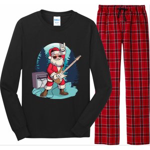 Heavy Metal Santa With Guitar And Sunglasses Christmas Classic Long Sleeve Pajama Set