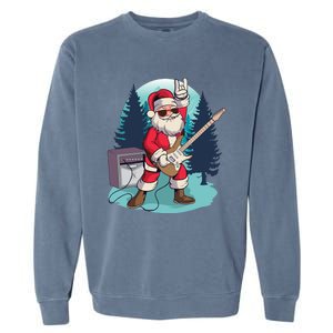 Heavy Metal Santa With Guitar And Sunglasses Christmas Classic Garment-Dyed Sweatshirt