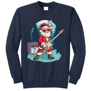 Heavy Metal Santa With Guitar And Sunglasses Christmas Classic Sweatshirt