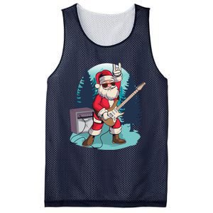 Heavy Metal Santa With Guitar And Sunglasses Christmas Classic Mesh Reversible Basketball Jersey Tank