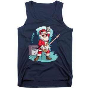 Heavy Metal Santa With Guitar And Sunglasses Christmas Classic Tank Top