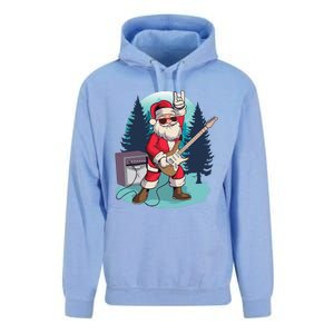 Heavy Metal Santa With Guitar And Sunglasses Christmas Classic Unisex Surf Hoodie