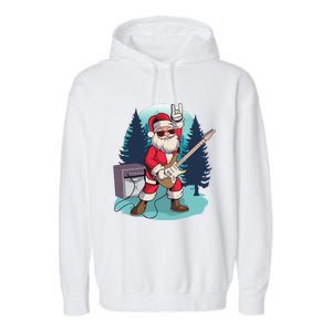 Heavy Metal Santa With Guitar And Sunglasses Christmas Classic Garment-Dyed Fleece Hoodie