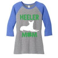 Heeler Mom St Patricks Day Australian Cattle Dog Blue Heeler Gift Women's Tri-Blend 3/4-Sleeve Raglan Shirt