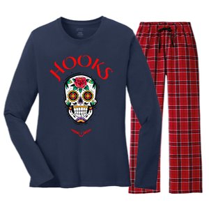 Hooks Mexican Skull Women's Long Sleeve Flannel Pajama Set 