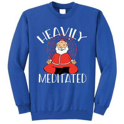 Heavily Meditated Santa Claus Yoga Meditation Christmas Meme Gift Sweatshirt