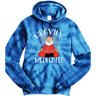 Heavily Meditated Santa Claus Yoga Meditation Christmas Meme Gift Tie Dye Hoodie