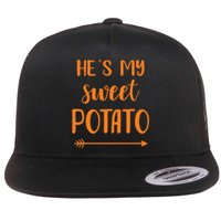 HeS My Sweet Potato For Matching Couple Thanksgiving Flat Bill Trucker Hat