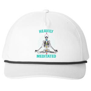 Heavily Meditated Skeleton Funny Yoga Meditation Pun Cool Gift Snapback Five-Panel Rope Hat