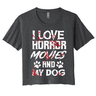 Horror Movies Scary Film Lovers Halloween Fans Thriller Women's Crop Top Tee