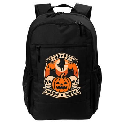 Happy Meowoween Scary Halloween Shirts Daily Commute Backpack